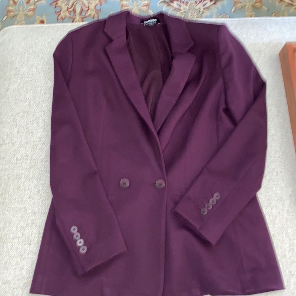 Express Purple Boyfriend Blazer - S